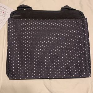New in bag Oh-Snap Pocket by thirty-one in Charcoal Swiss Dot.